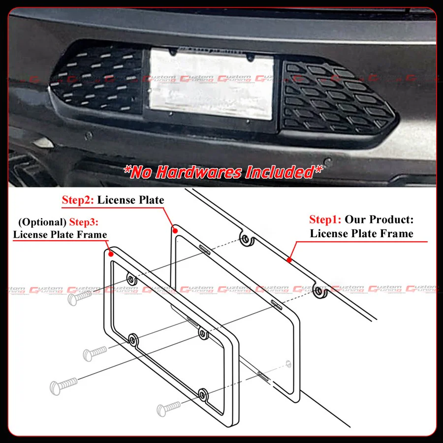 For 2024-2026 Ford Mustang S650 Matt Black Rear License Plate Frame Holder Panel - Image 7
