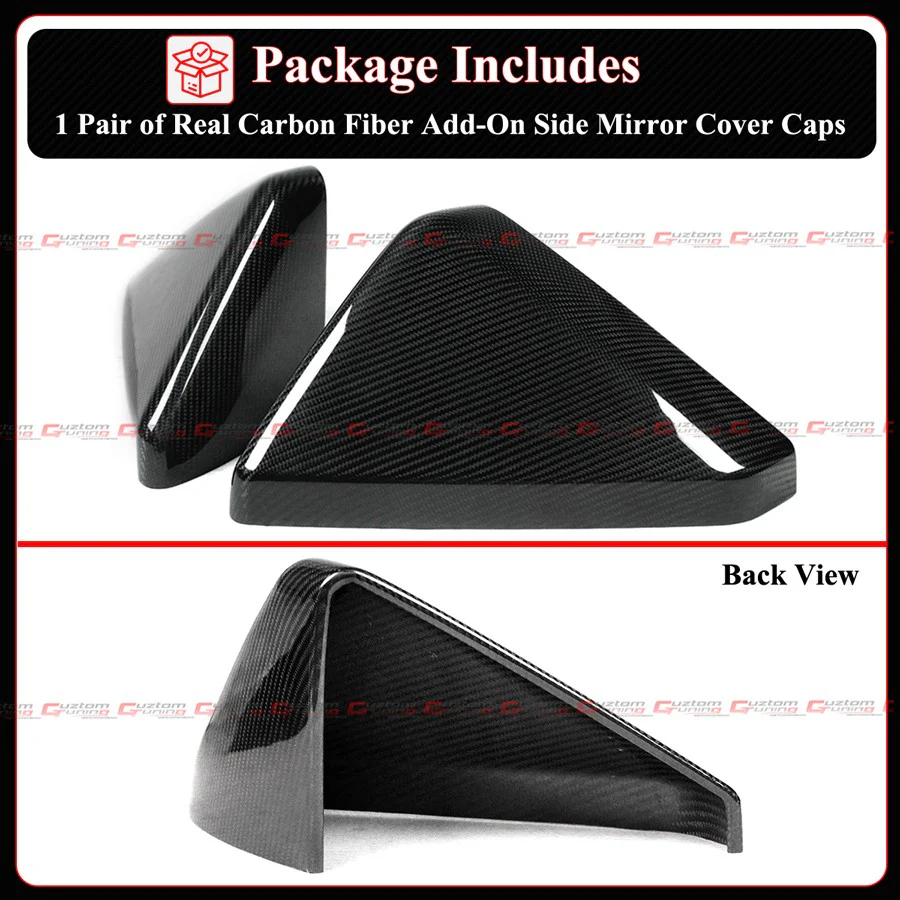 For 2024-2026 Tesla Cybertruck Direct Add-on Full Carbon Fiber Side Mirror Cover Cap - Image 4