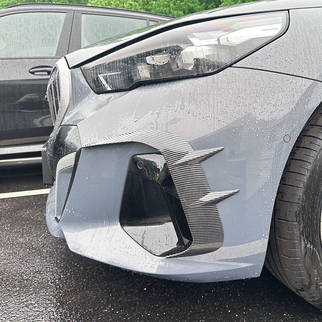For 2024-2026 BMW 5 Sereies G60 M-Sport Front Bumper Side Blade Canards Splitter Carbon Style - Image 4