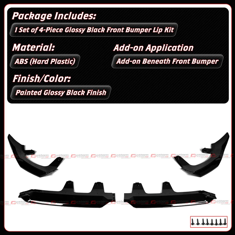 For 2025-2026 BMW G45 X3 M Sport Gloss Black Front Bumper Lip Splitter - Image 2