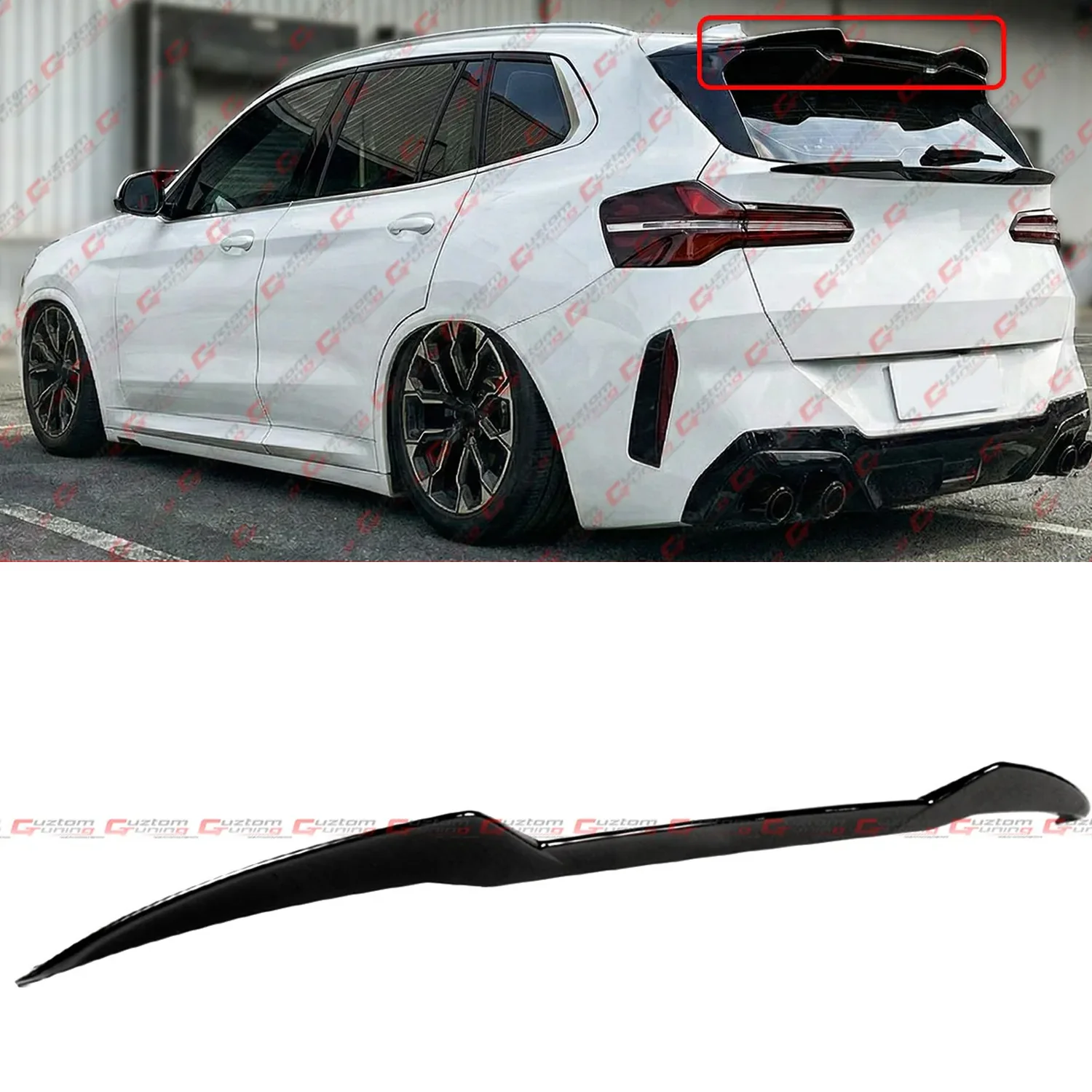 For 2025-2026 BMW G45 X3 V-ST Style Gloss Black Highkick Rear Roof Spoiler Wing Lid