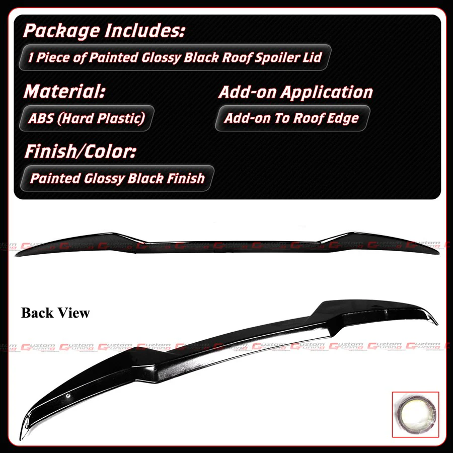 For 2025-2026 BMW G45 X3 V-ST Style Gloss Black Highkick Rear Roof Spoiler Wing Lid - Image 2