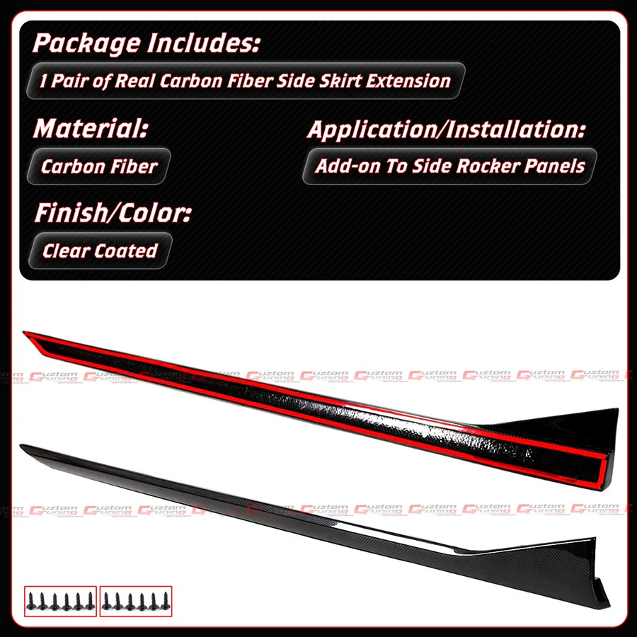For 2025-2026 BMW G90 G99 M5 Add-on Real Carbon Fiber Side Skirt Extension - Image 2