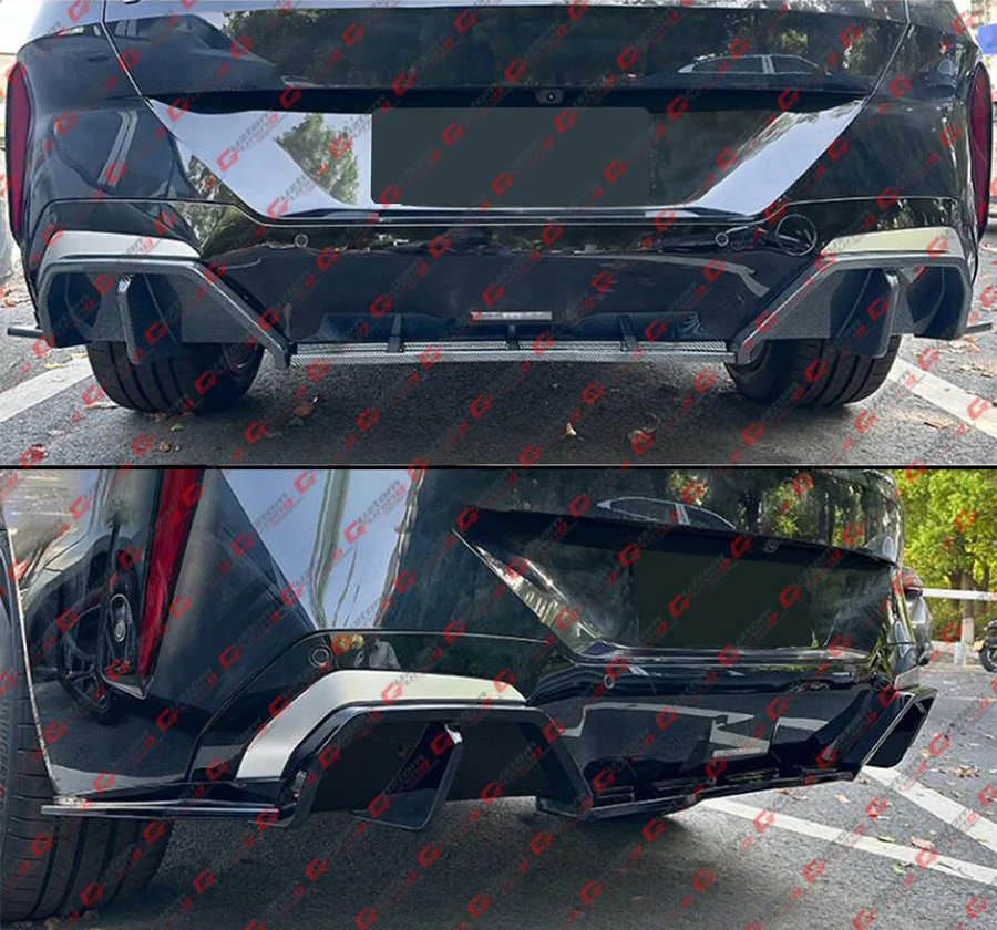 For 2025-2026 BMW X3 G45 M Sport V-ST Style Gloss Black Rear Bumper Diffuser Kit - Image 6