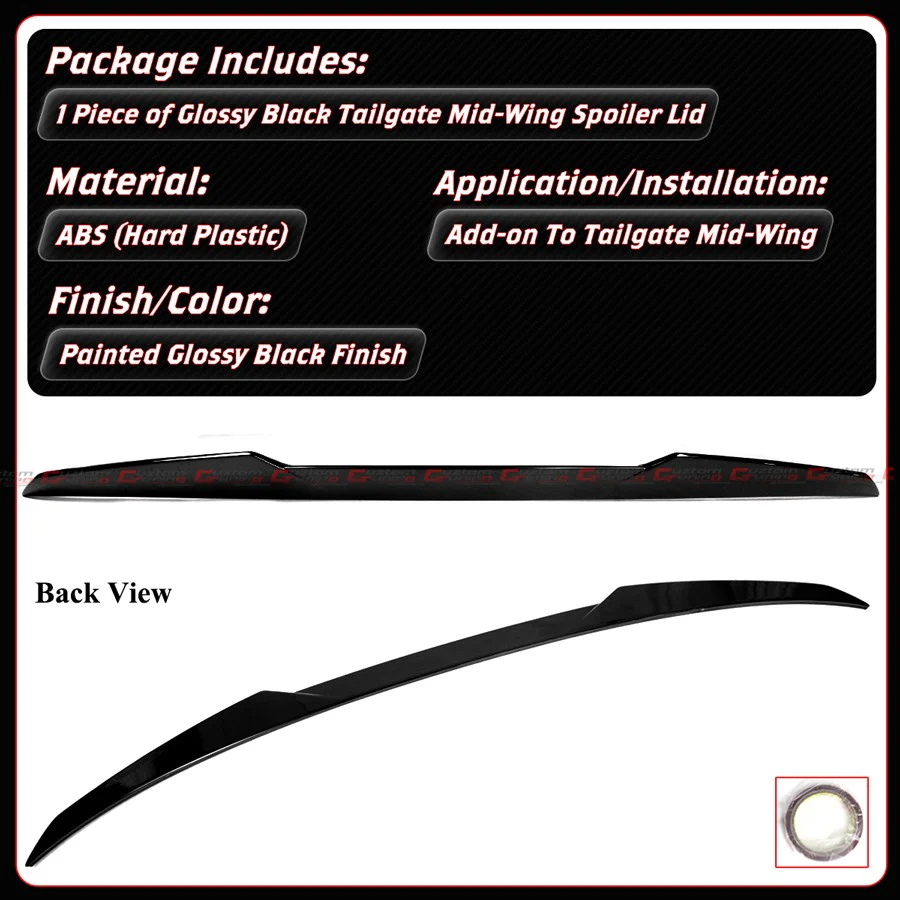 For 2025-2026 BMW X3 G45 Gloss Black High Kick Rear Mid Wing Lid Spoiler - Image 2