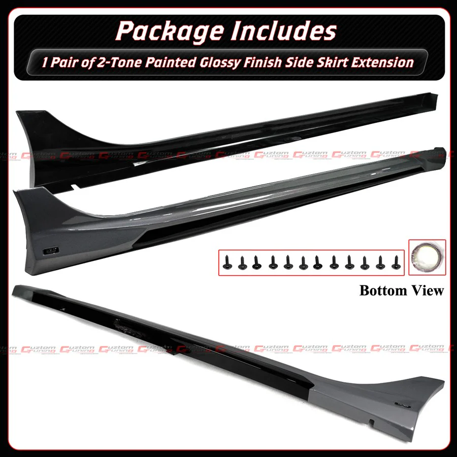 For 2022-2025-2026 Honda Civic Urban Gray Pearl 2 Toned Side Skirt Extension - Image 4