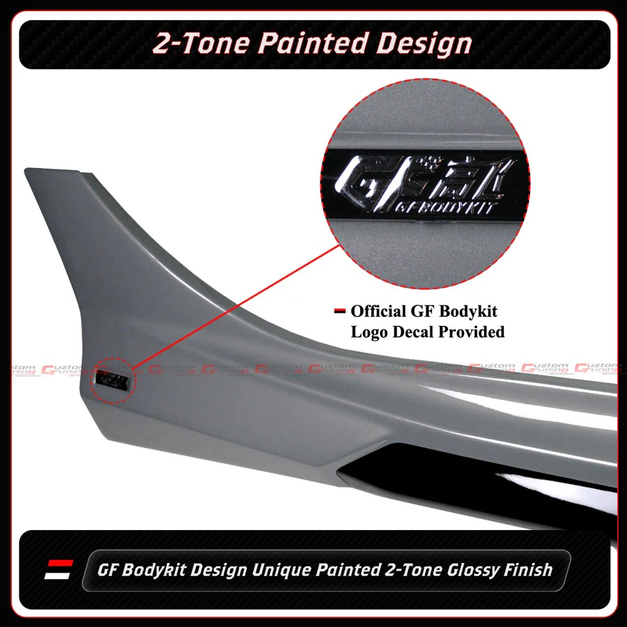 For 2022-2025-2026 Honda Civic Urban Gray Pearl 2 Toned Side Skirt Extension - Image 7