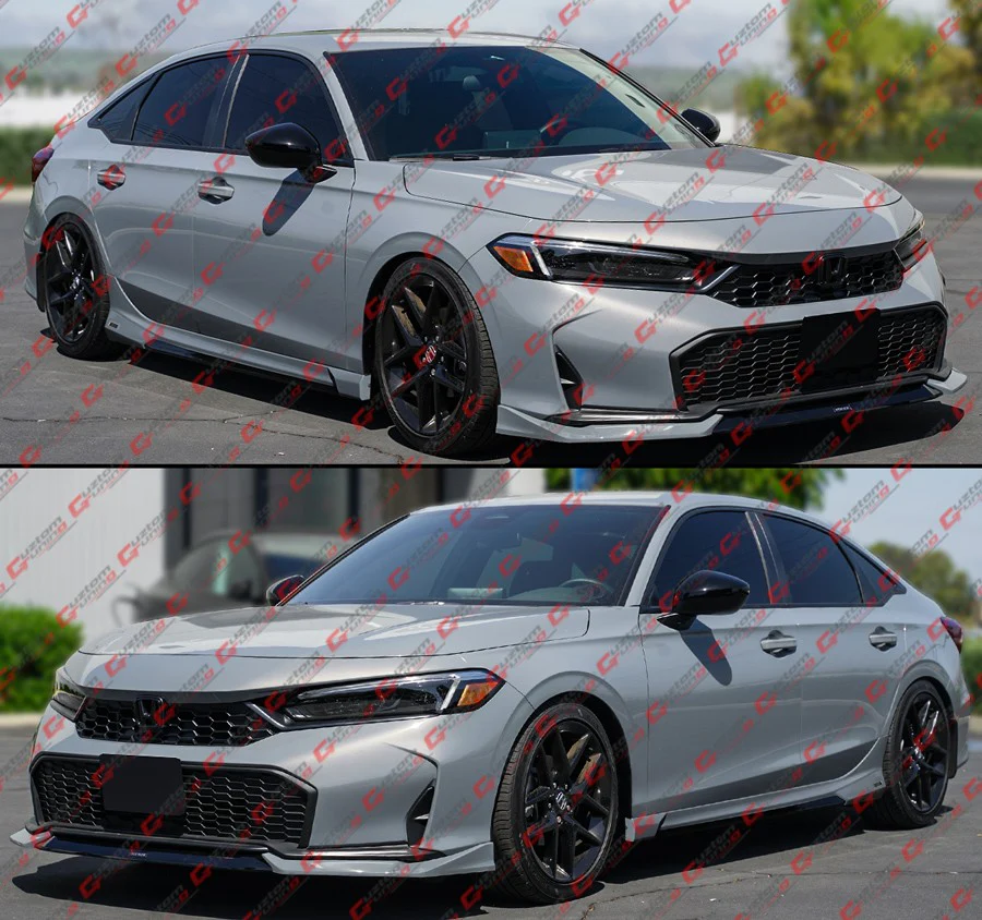 For 2022-2025-2026 Honda Civic Urban Gray Pearl 2 Toned Side Skirt Extension - Image 8