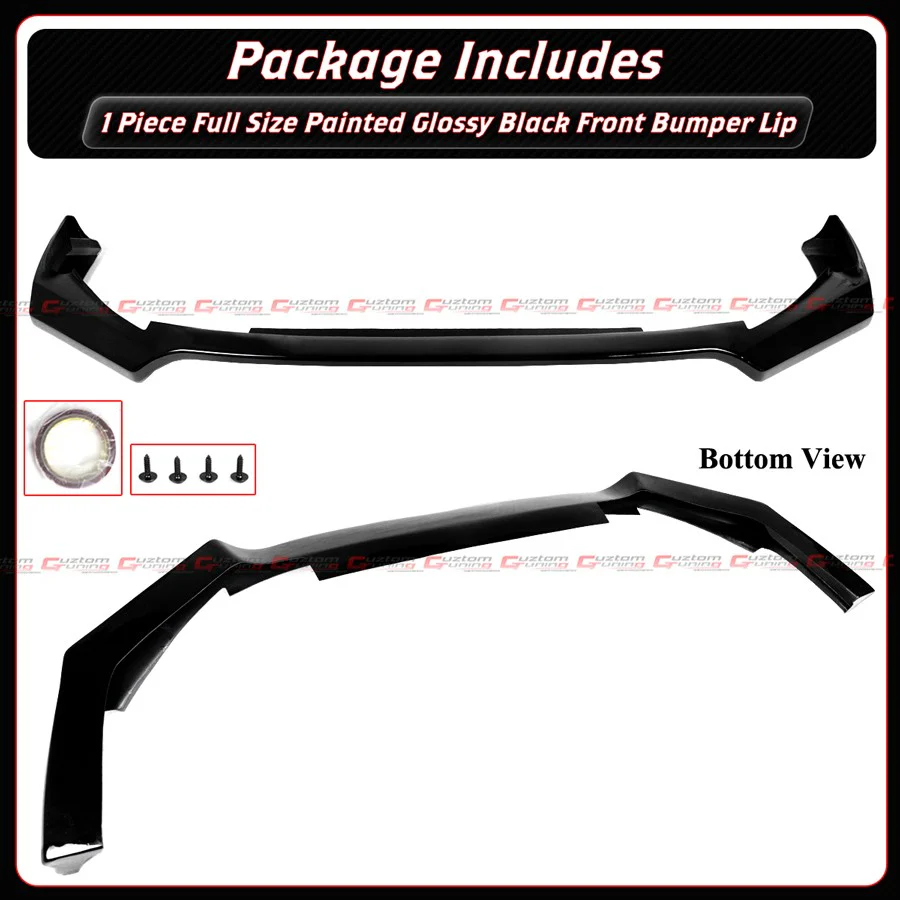 For 2025-2026 Honda Civic 11th M Style Gloss Black 1PC Front Bumper Lip Spoiler - Image 4
