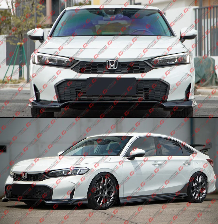 For 2025-2026 Honda Civic 11th M Style Gloss Black 1PC Front Bumper Lip Spoiler - Image 7