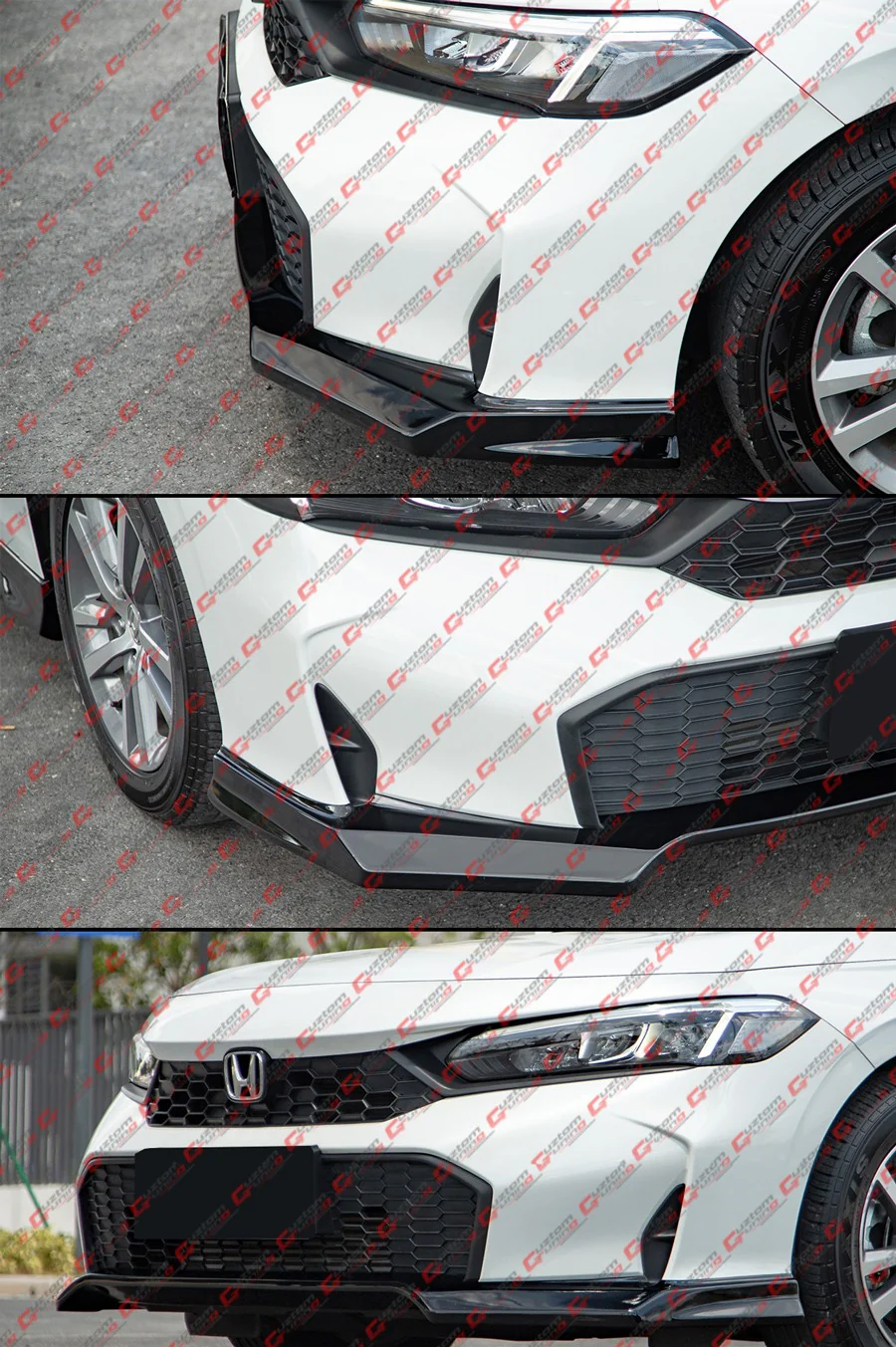 For 2025-2026 Honda Civic 11th M Style Gloss Black 1PC Front Bumper Lip Spoiler - Image 8