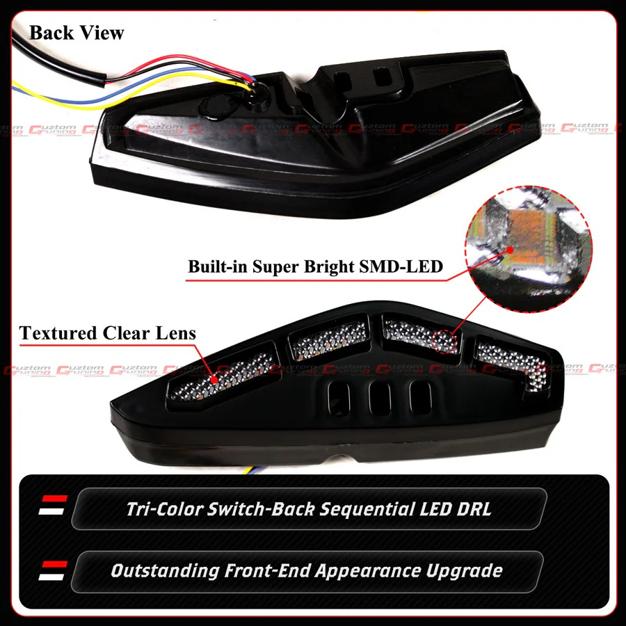 For 2025-2026 Honda Civic V2 Front Bumper Sequential DRL Daytime Running LED Light - Image 5