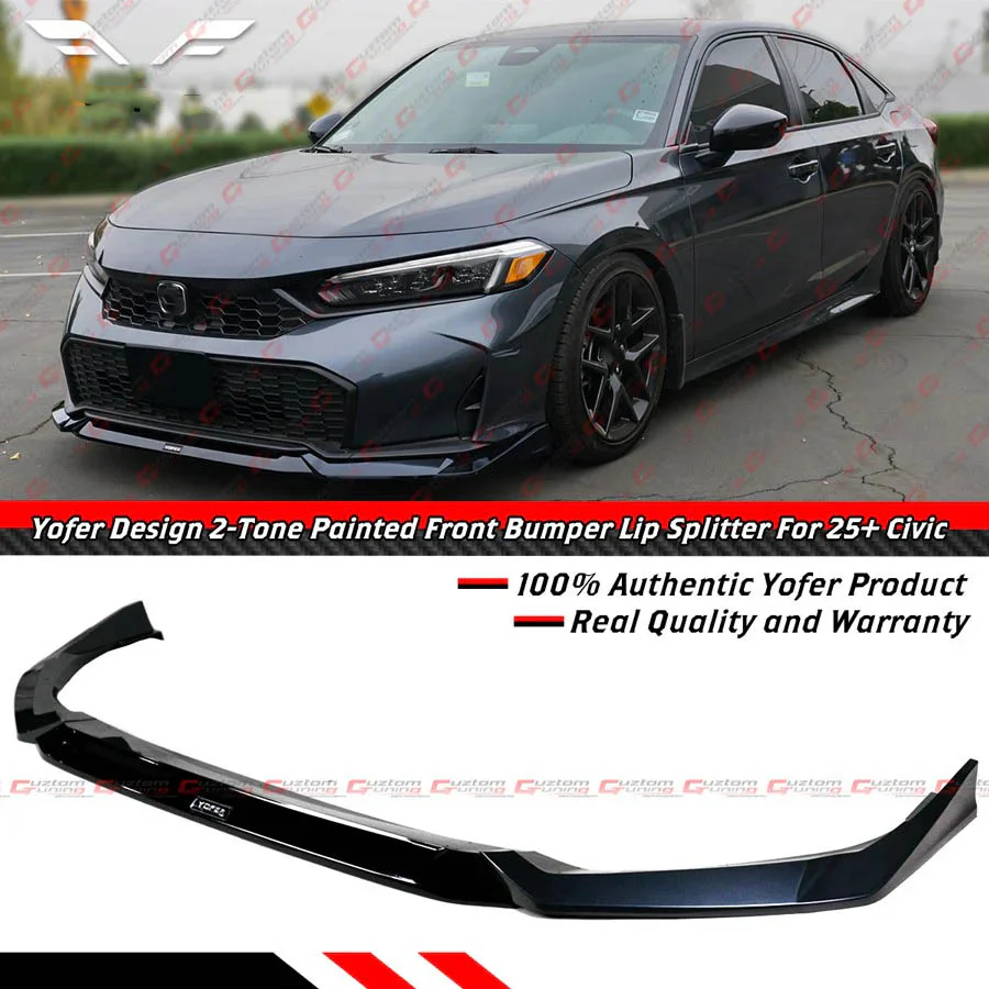 For 2025-2026 Honda Civic Yofer Meteorite Gray Metallic Front Bumper Lip Splitter