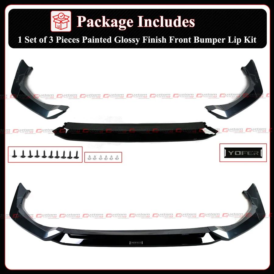For 2025-2026 Honda Civic Yofer Meteorite Gray Metallic Front Bumper Lip Splitter - Image 5