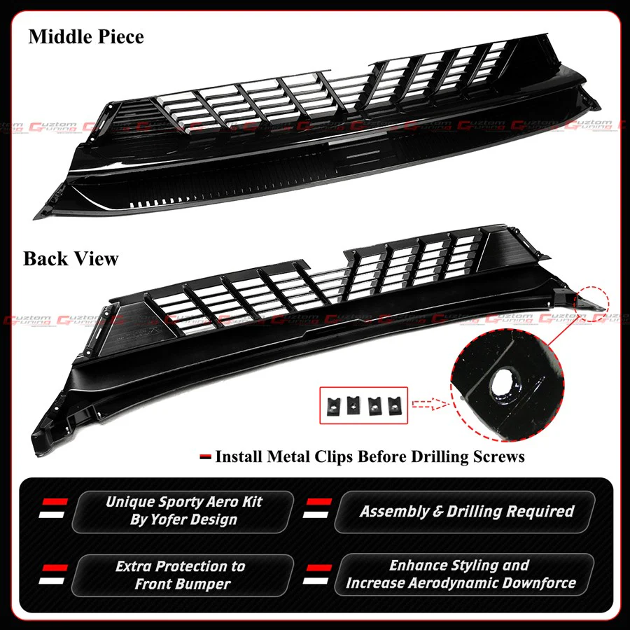 For 2025-2026 Tesla Model Y Juniper Gloss Black Front Bumper Lip Kit By Yofer - Image 7