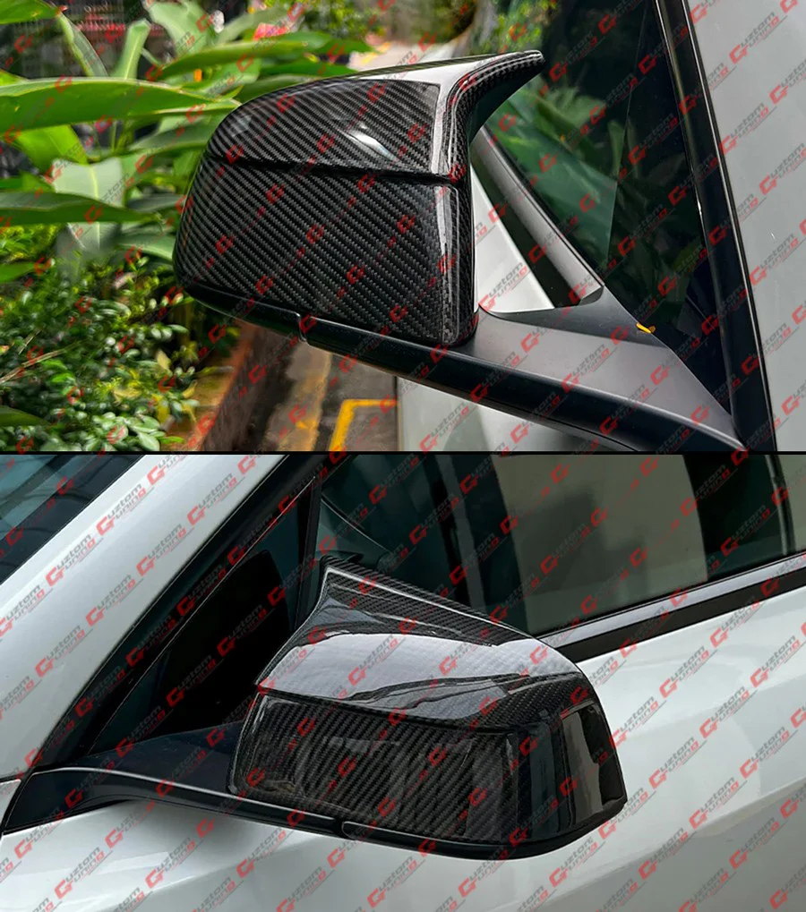 For 2025-2026+ Tesla Model Y Juniper M Style Full Carbon Fiber Side Mirror Cover Caps (Add-On/Stick On) - Image 11