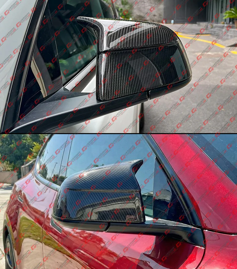 For 2025-2026+ Tesla Model Y Juniper M Style Full Carbon Fiber Side Mirror Cover Caps (Add-On/Stick On) - Image 12