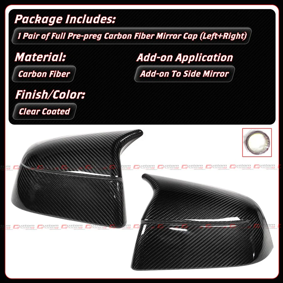 For 2025-2026+ Tesla Model Y Juniper M Style Full Carbon Fiber Side Mirror Cover Caps (Add-On/Stick On) - Image 4