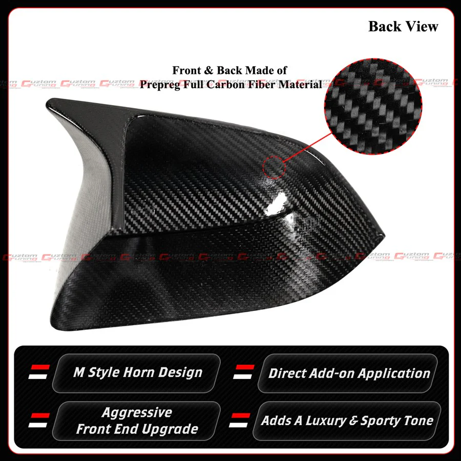 For 2025-2026+ Tesla Model Y Juniper M Style Full Carbon Fiber Side Mirror Cover Caps (Add-On/Stick On) - Image 5