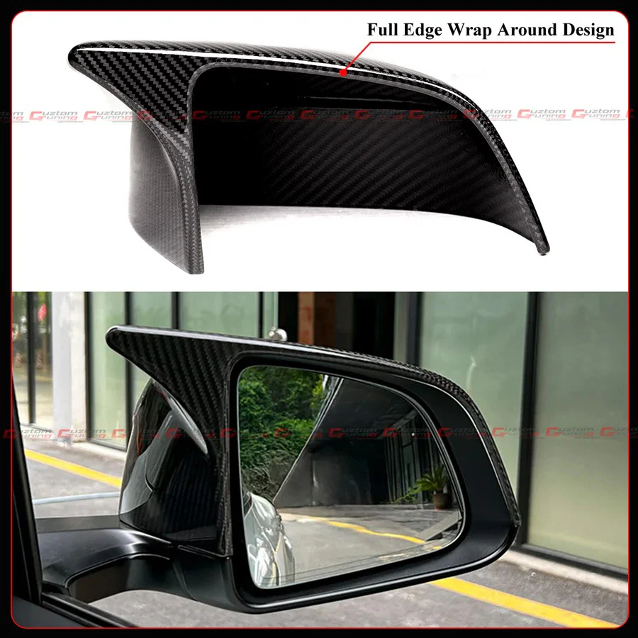 For 2025-2026+ Tesla Model Y Juniper M Style Full Carbon Fiber Side Mirror Cover Caps (Add-On/Stick On) - Image 7