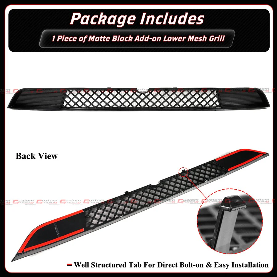 For 2025-2026 Tesla Model Y Juniper Matte Black Front Lower Mesh Grill Bug Shield - Image 4