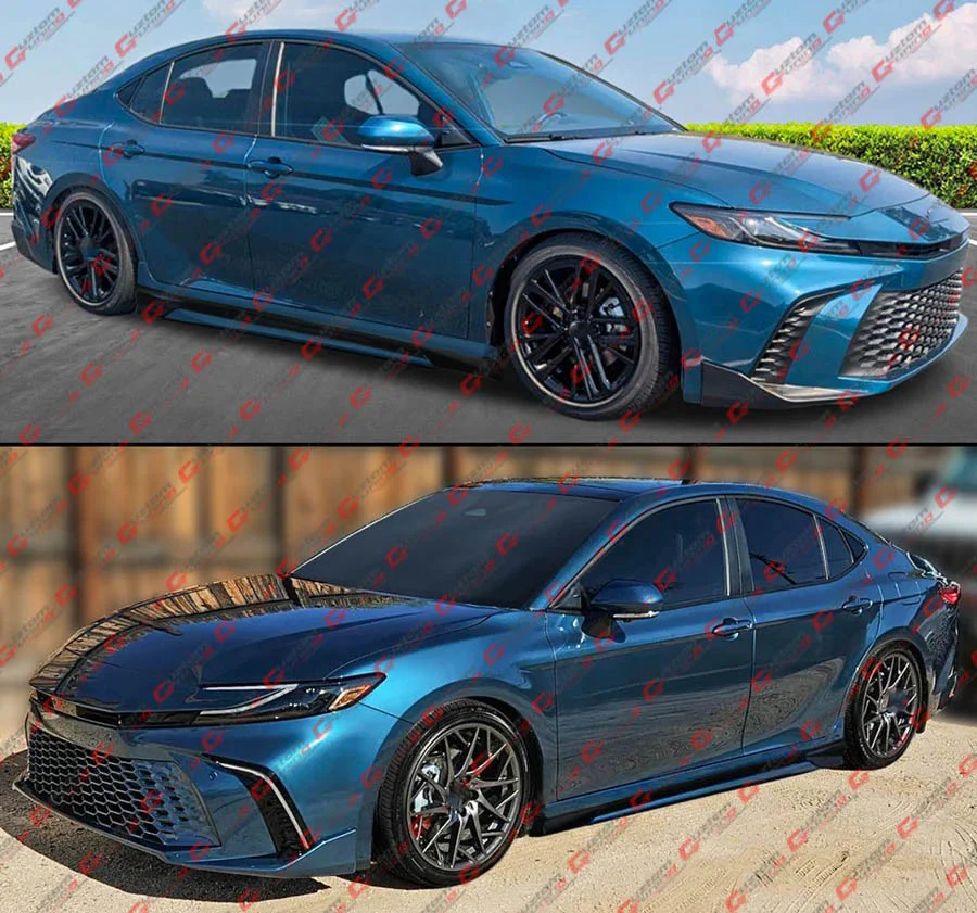 For 2025-2026 Toyota Camry 9th Gen CTM Ocean Gem Black 2-Toned Side Skirt Extension - Image 7