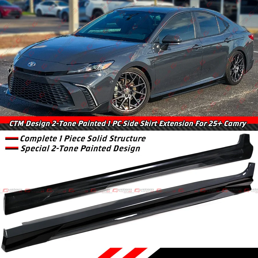 For 2025-2026 Toyota Camry CTM Underground Gray Black 2-Toned Side Skirt Extension - Image 2