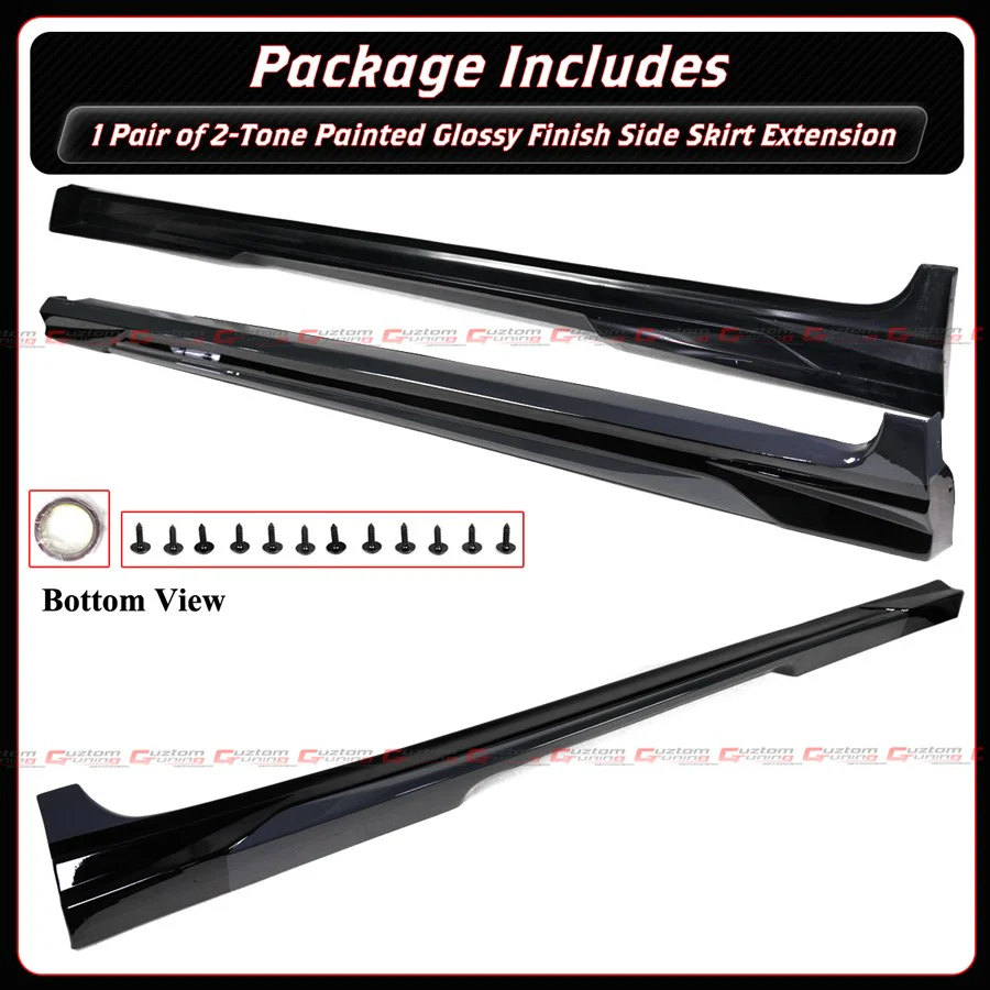 For 2025-2026 Toyota Camry CTM Underground Gray Black 2-Toned Side Skirt Extension - Image 4