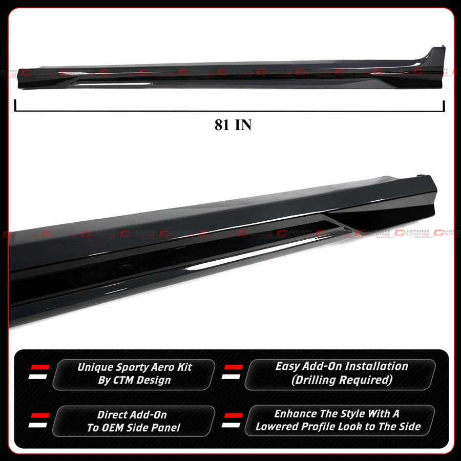 For 2025-2026 Toyota Camry CTM Underground Gray Black 2-Toned Side Skirt Extension - Image 5