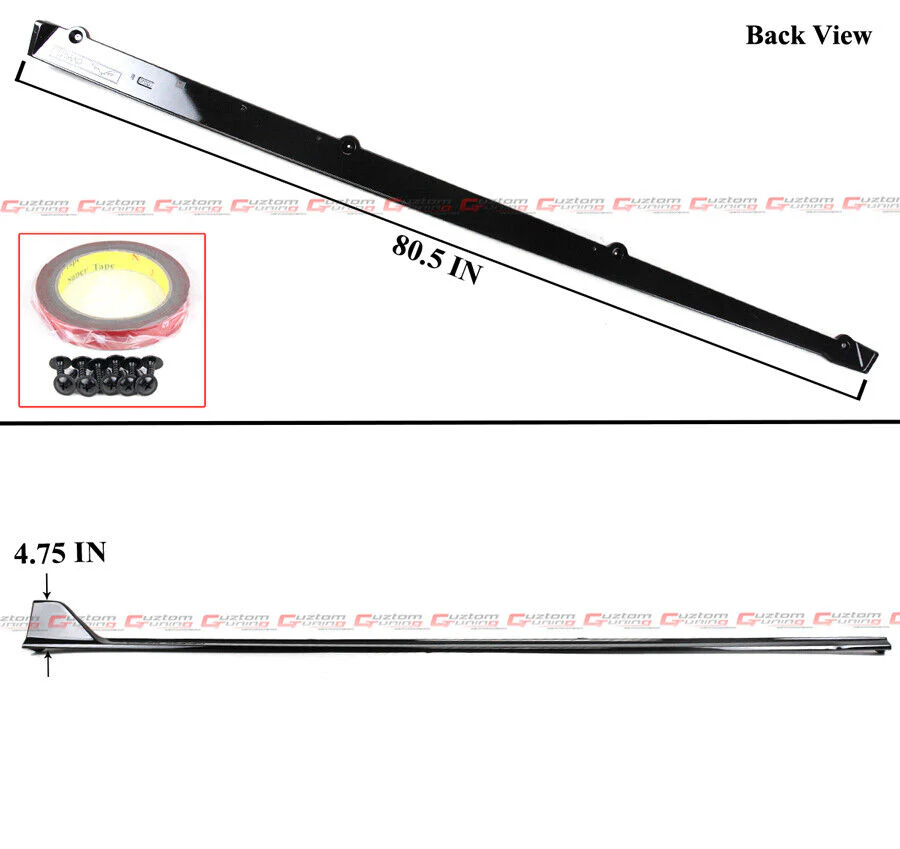 For 2025-2026 Toyota Camry Gloss Black Winglet Side Skirt Extension - Image 2