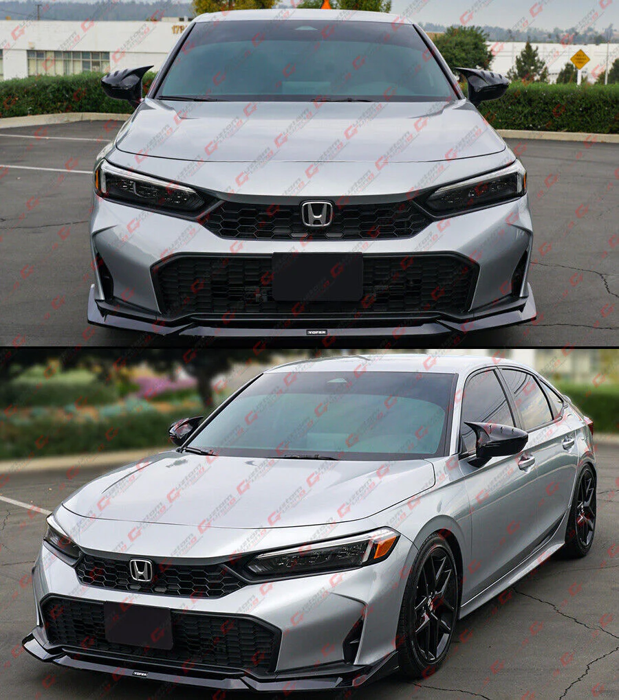 For 2025-2026 Honda Civic 11.5th Gen Yofer Glossy Black Front Bumper Lip Splitter - Image 6