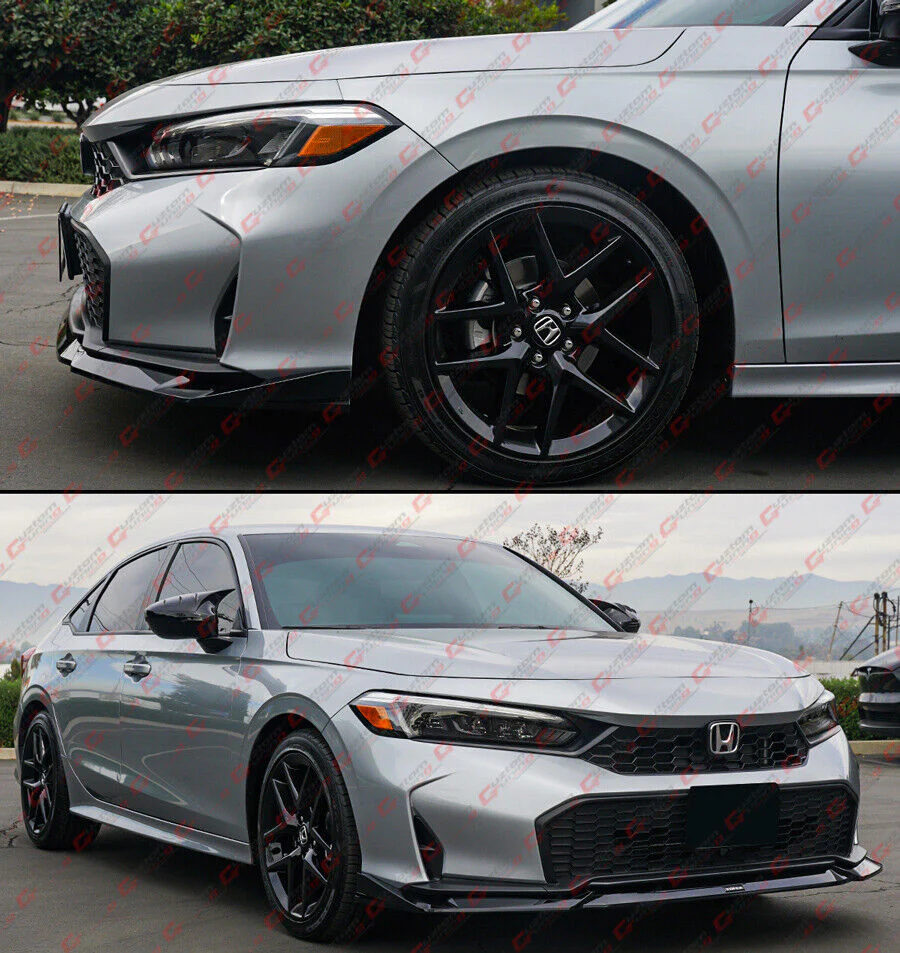 For 2025-2026 Honda Civic 11.5th Gen Yofer Glossy Black Front Bumper Lip Splitter - Image 7