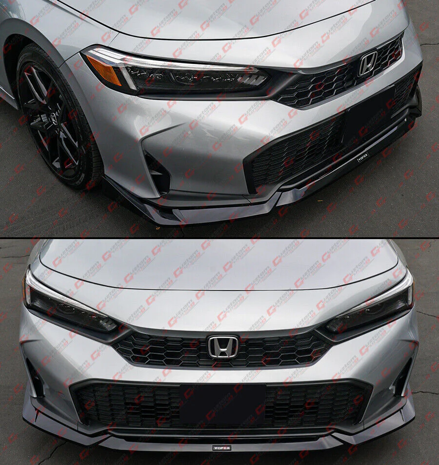 For 2025-2026 Honda Civic 11.5th Gen Yofer Glossy Black Front Bumper Lip Splitter - Image 8