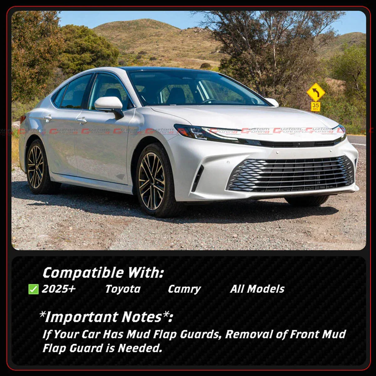For 2025 2026+ Toyota Camry LE SE XSE XLE CTM Design Gloss Black Side Skirt Extension - Image 2