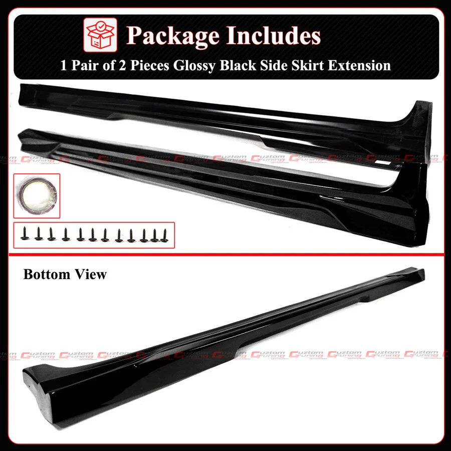For 2025 2026+ Toyota Camry LE SE XSE XLE CTM Design Gloss Black Side Skirt Extension - Image 3