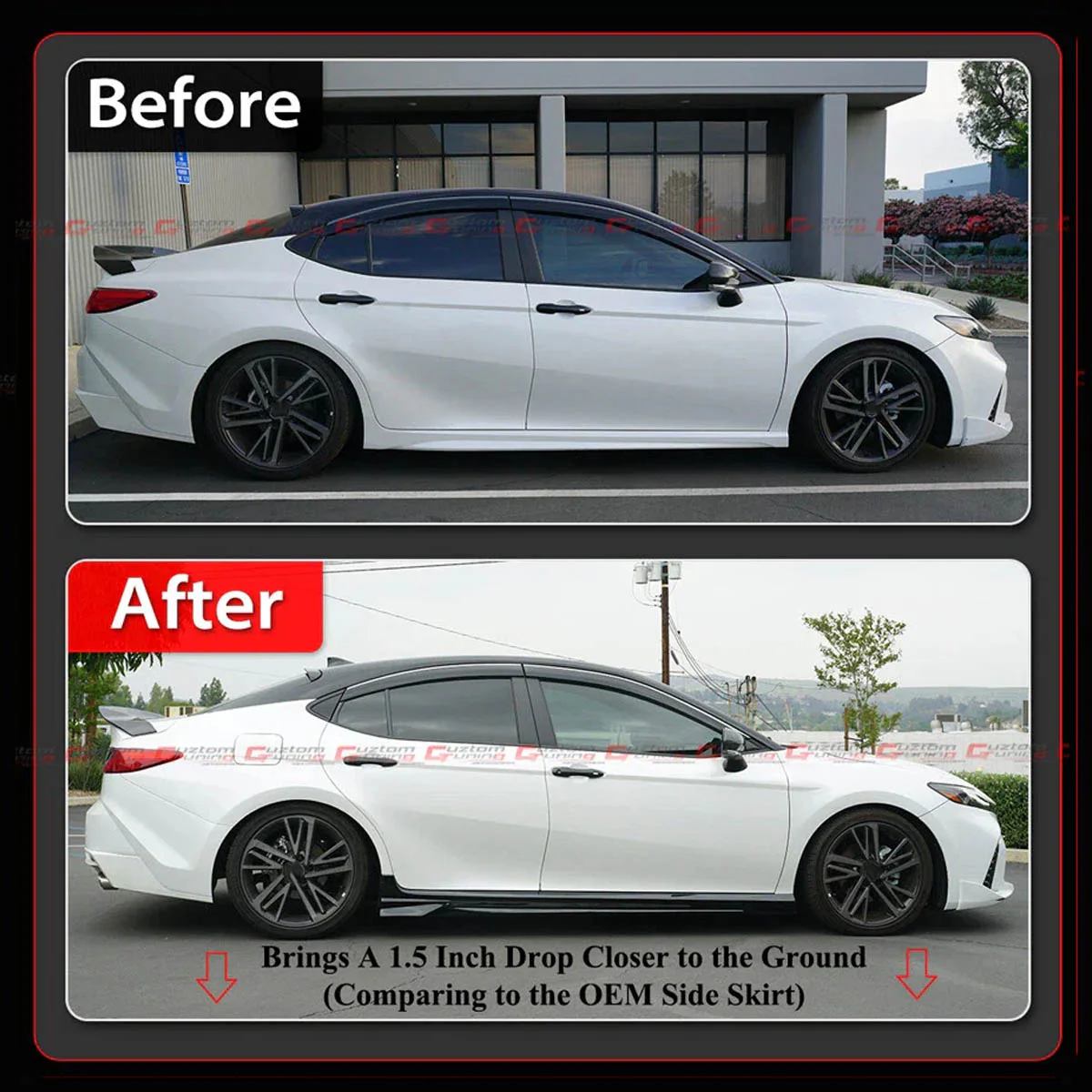 For 2025 2026+ Toyota Camry LE SE XSE XLE CTM Design Gloss Black Side Skirt Extension - Image 8