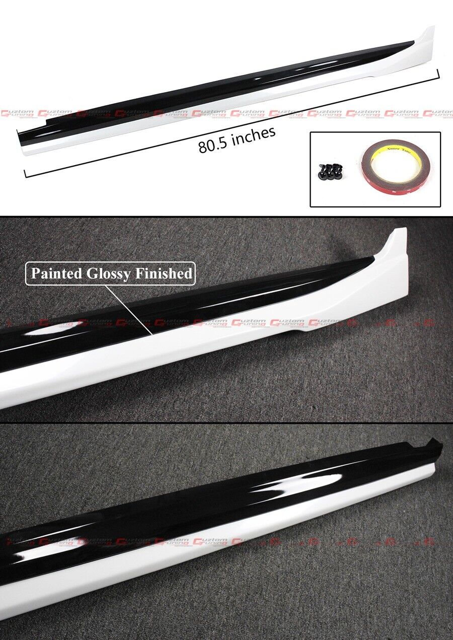 For 2025 2026+ Toyota Camry Pearl White Black 2 Tone Side Skirt Extension - Image 2