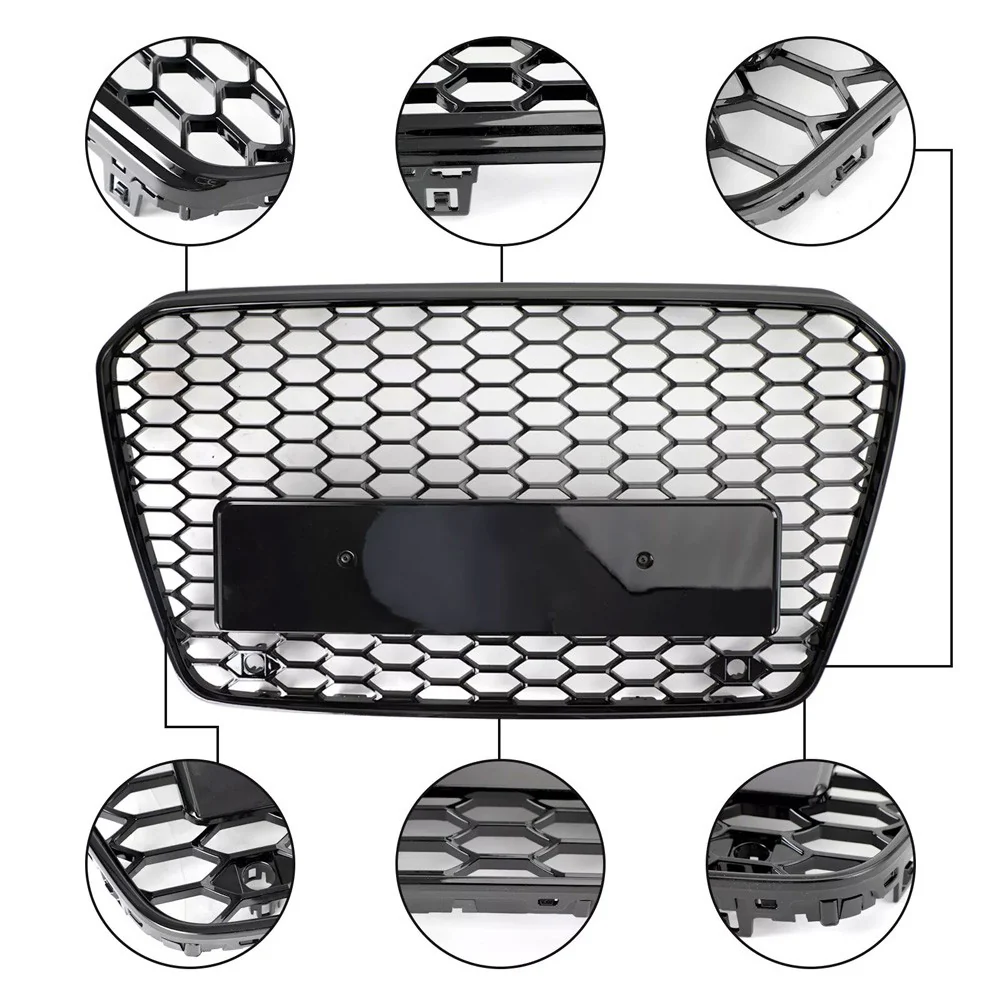 For Audi A5 S5 B8.5 2013-2016 Front Bumper Grille Honeycomb Grill Gloss Black US - Image 2