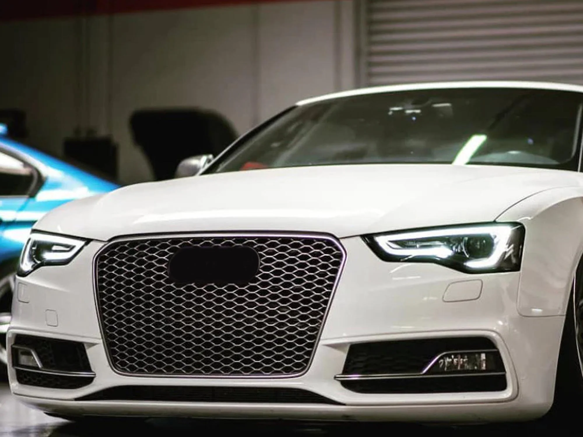 For Audi B8.5 A5 S5 2013-2016 RS5 Style Front Grille Chrome (Frame + Honeycomb) - Image 2