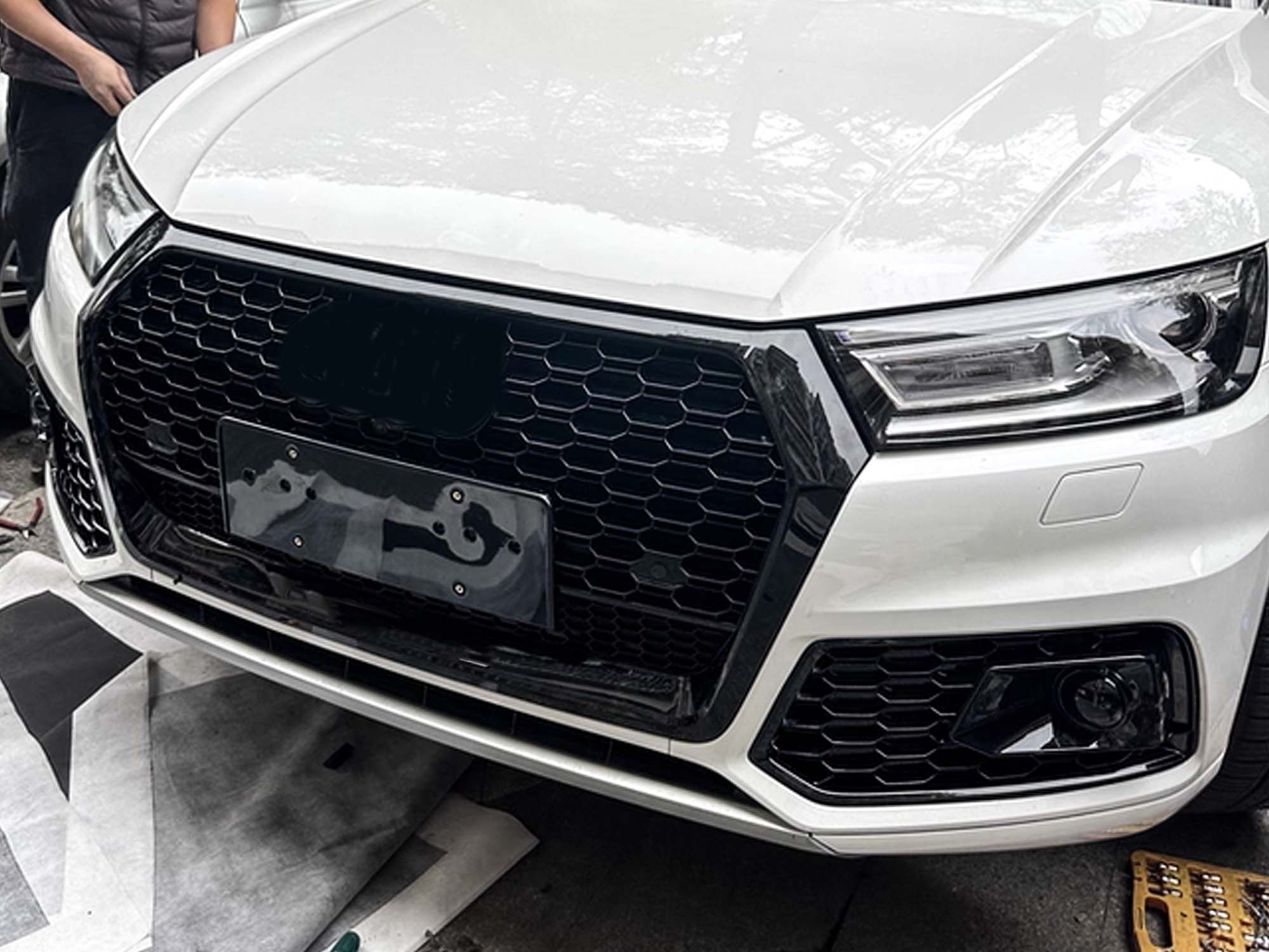 Gloss Black Front Fog Light Cover Grille Bezels For AUDI Q5 NON-Sline 2018 2019 2020 - Image 4