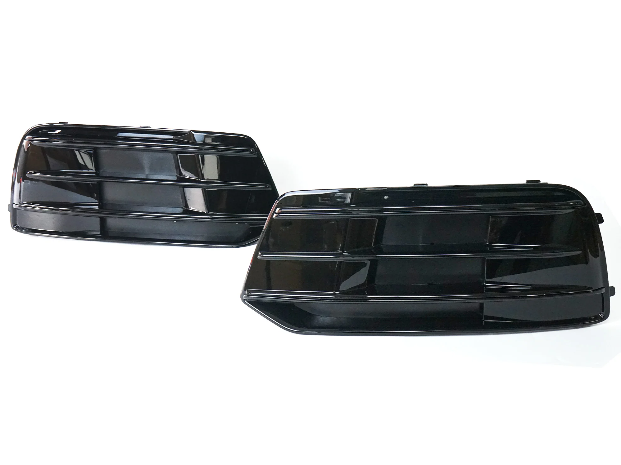 Fit For 2018 2019 2020 Audi Q5 Front Bumper Fog Light Grille Covers Gloss Black LH+RH - Image 4