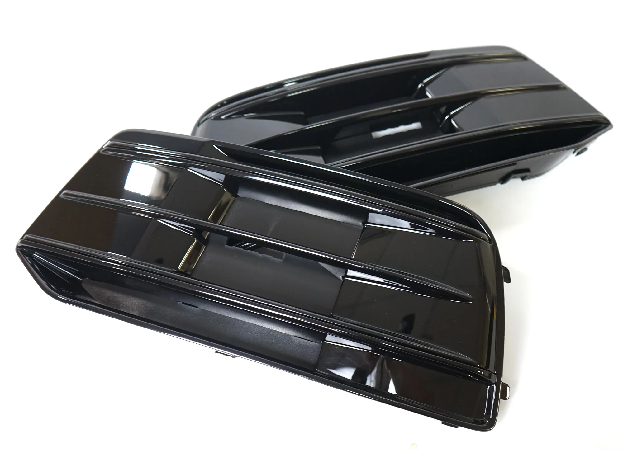 Fit For 2018 2019 2020 Audi Q5 Front Bumper Fog Light Grille Covers Gloss Black LH+RH - Image 6