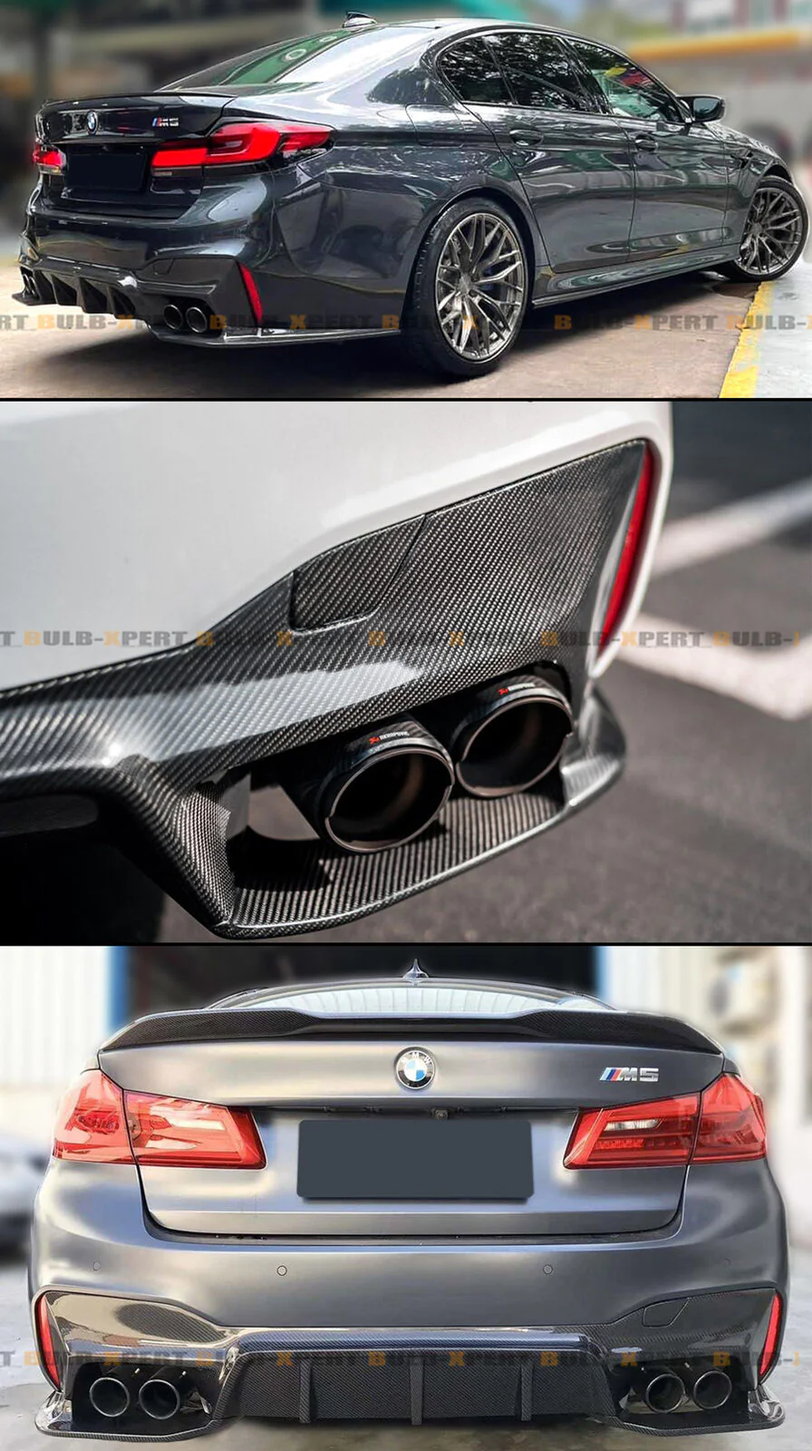 For BMW 2018-2023 BMW F90 M5 Carbon Fiber Rear Bumper Diffuer Lower Valance - Image 5