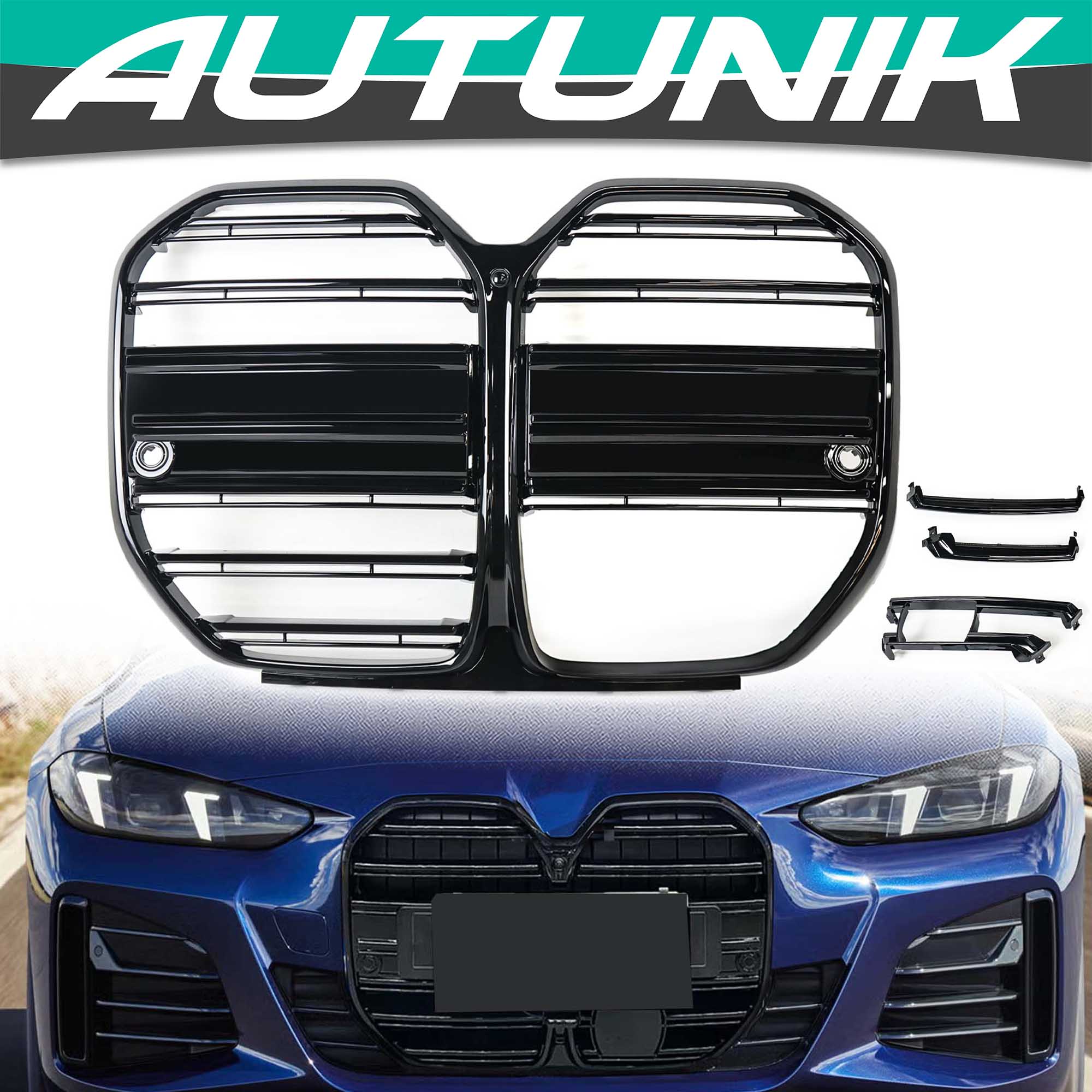 For BMW 4 Series G26 M440i Gran Coupe 2021-2026 Front Grille Grill W/ ACC