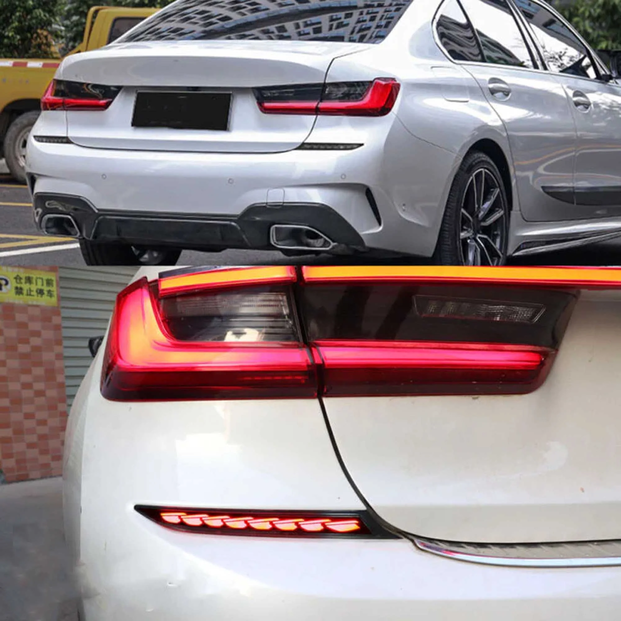 Smoke Rear Reflector Light Turn Signal Brake Lamps for BMW G20 3-Series M-Sport 2019-2022 - Image 3