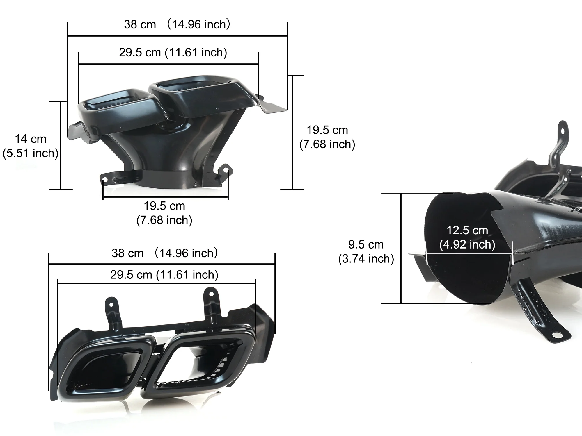 For 2020-2024 Cadillac CT5 NON-V Rear Dual Exhaust Muffler Tail Pipes Tip Black - Image 12