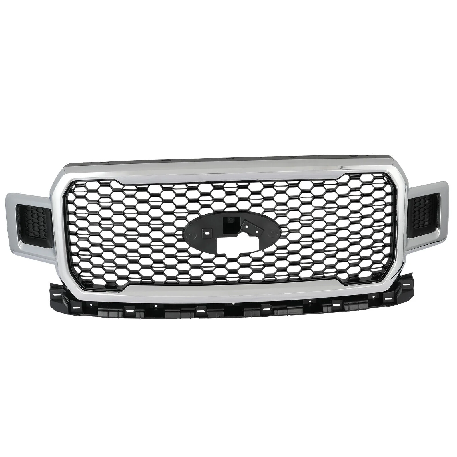 For Ford F-150 F150 2018-2020 Front Bumper Grille Grill Assembly Chrome+Black - Image 3