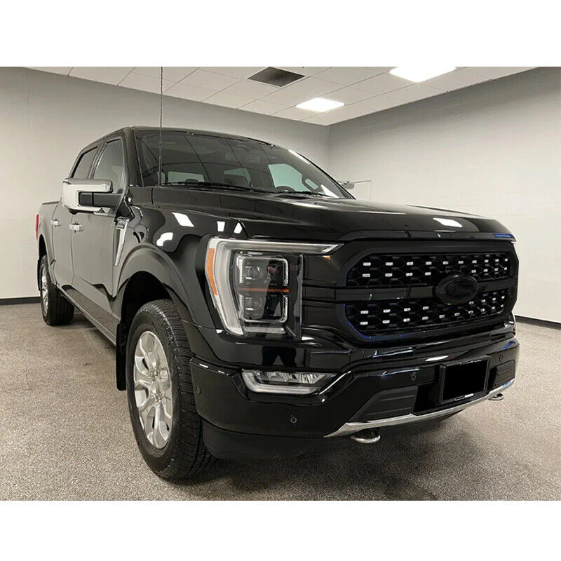 For Ford F-150 F150 Platinum 2021-2023 Agate Black Front Bumper Grille Assembly - Image 2