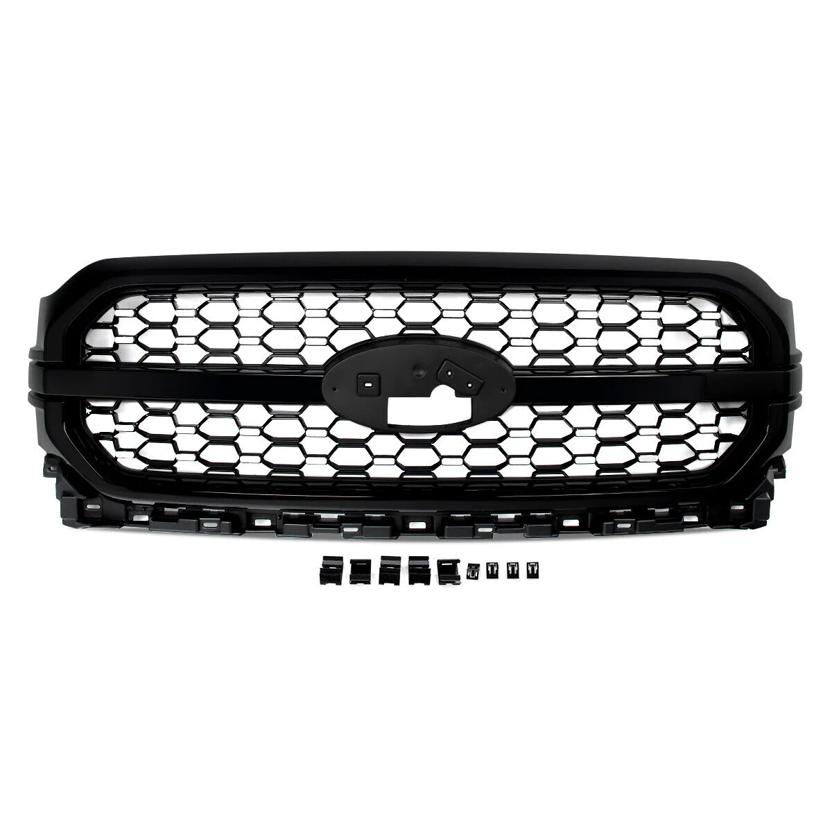 For Ford F-150 F150 Platinum 2021-2023 Agate Black Front Bumper Grille Assembly - Image 5
