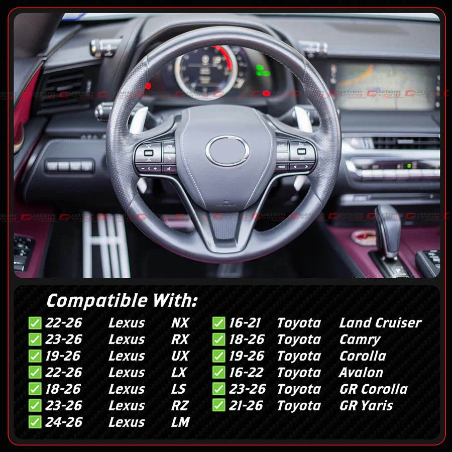For Lexus RX UX LS RZ Toyota Camry Corolla Carbon Fiber Magnetic Paddle Shifter - Image 2